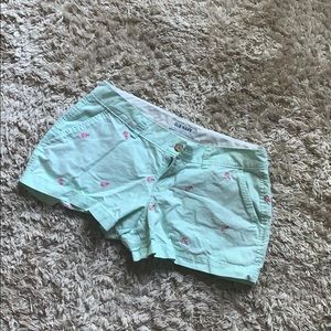 teal shorts